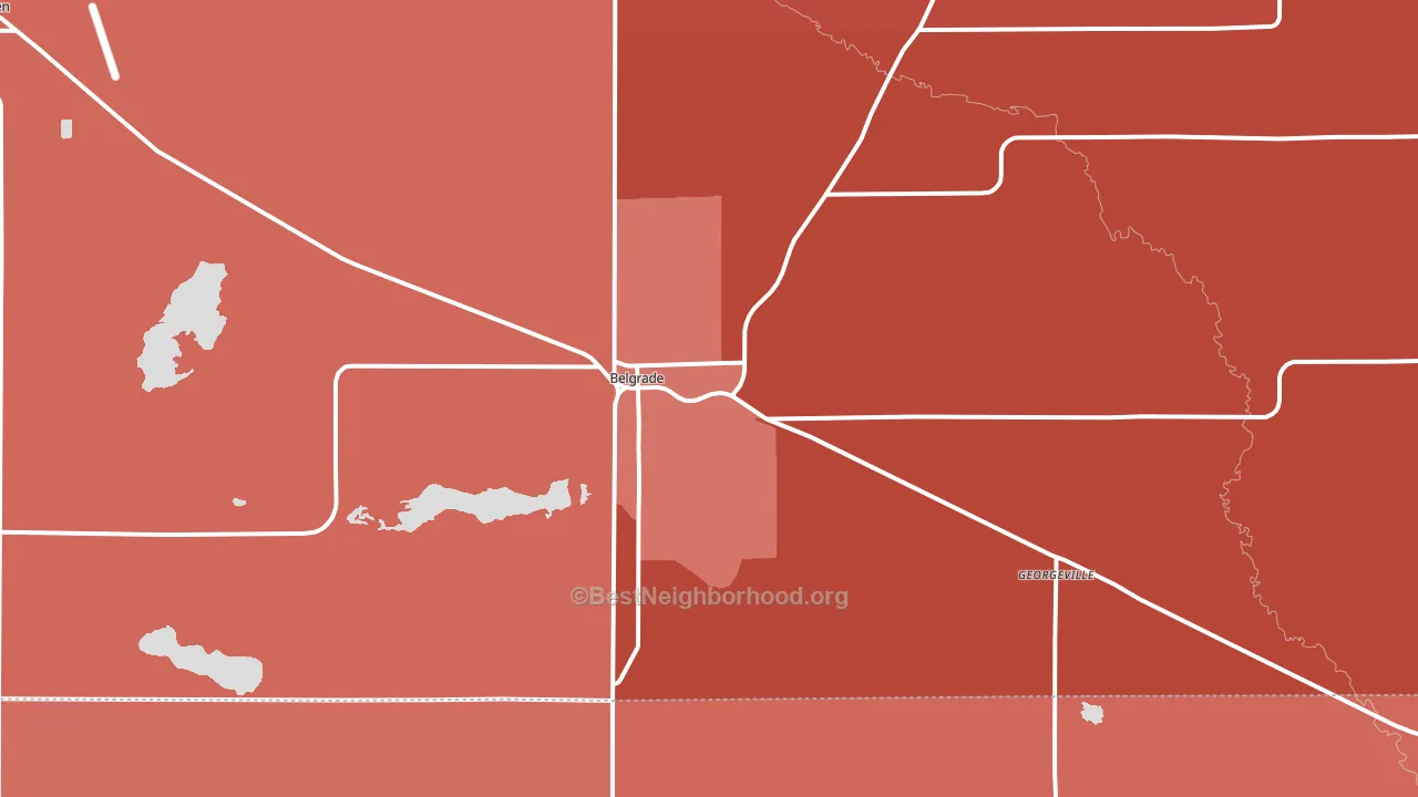 Belgrade, MN block-group political-lean map