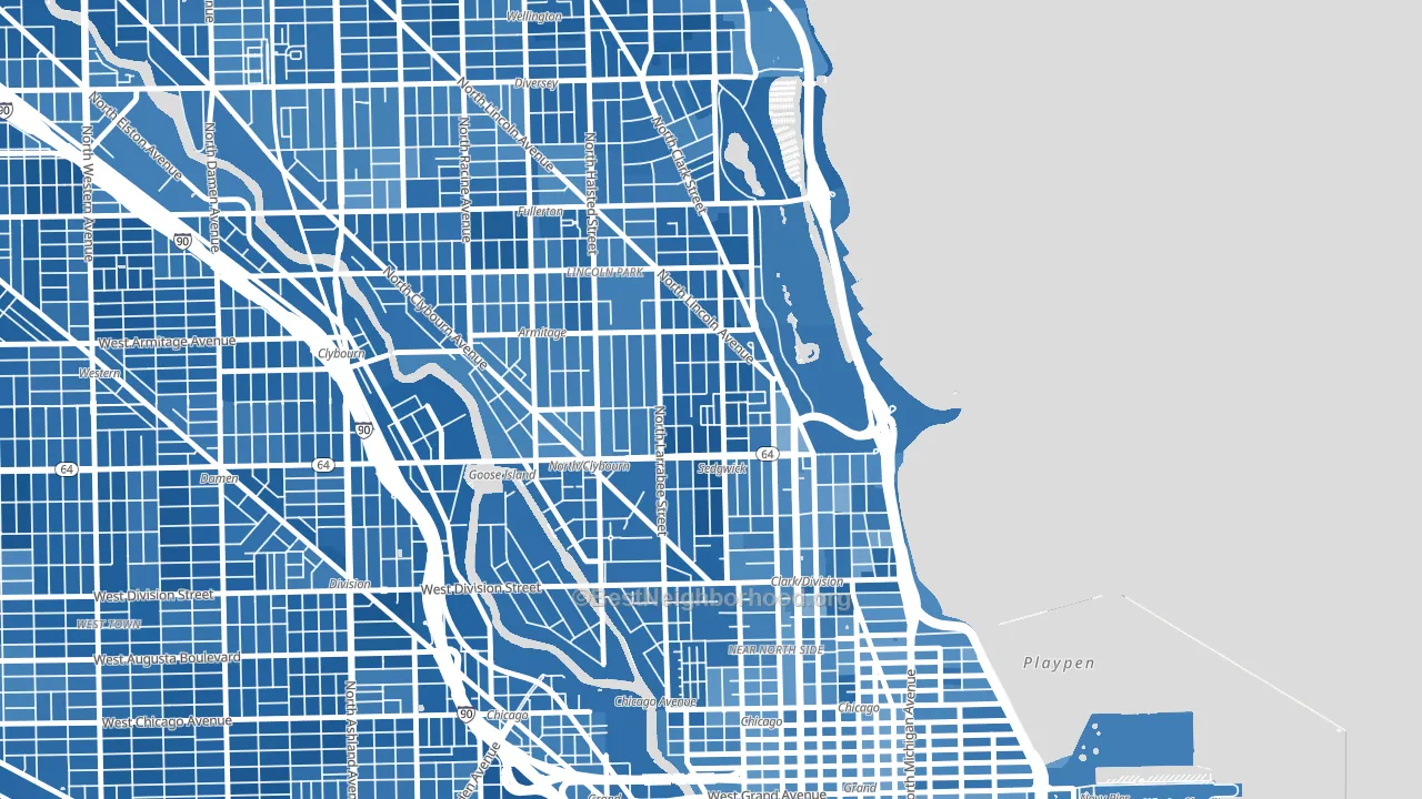 Belgravia Terrace, Chicago, IL block-group political-lean map