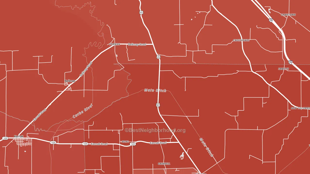 Belknap, IL block-group political-lean map