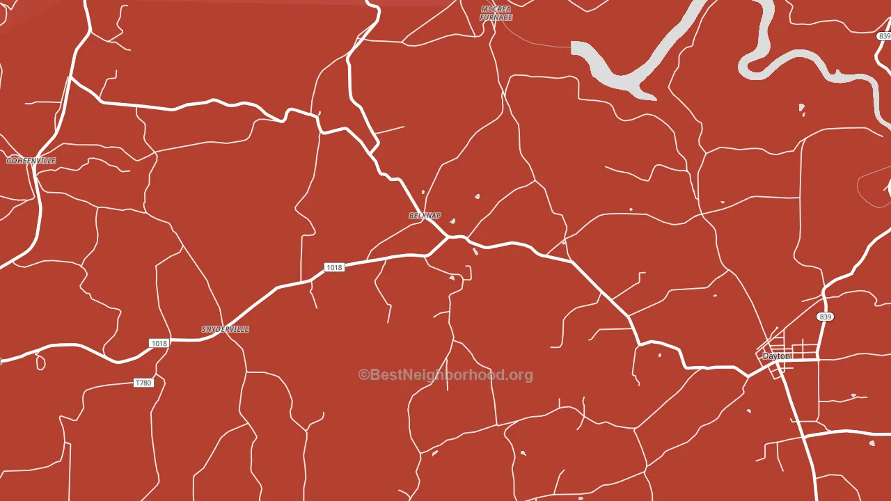 Belknap, PA block-group political-lean map