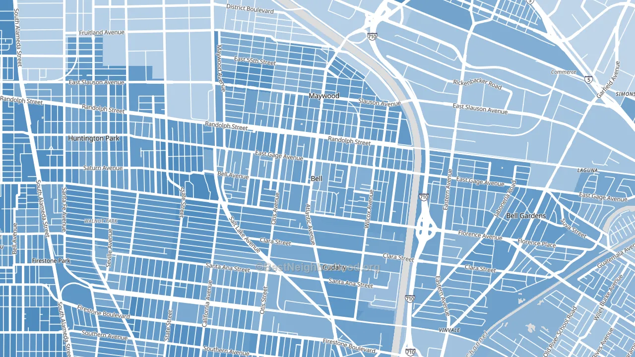 Bell, CA block-group political-lean map