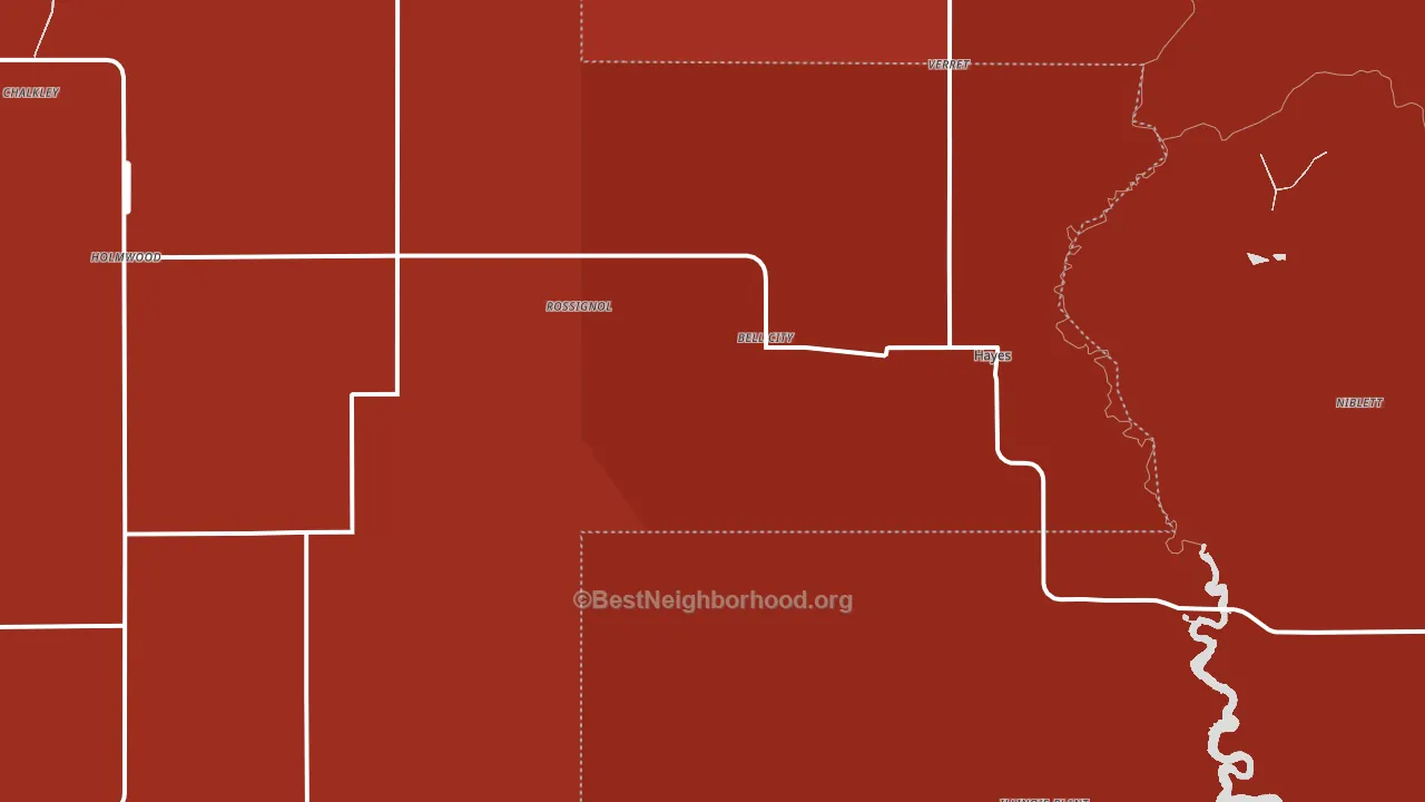 Bell City, LA block-group political-lean map