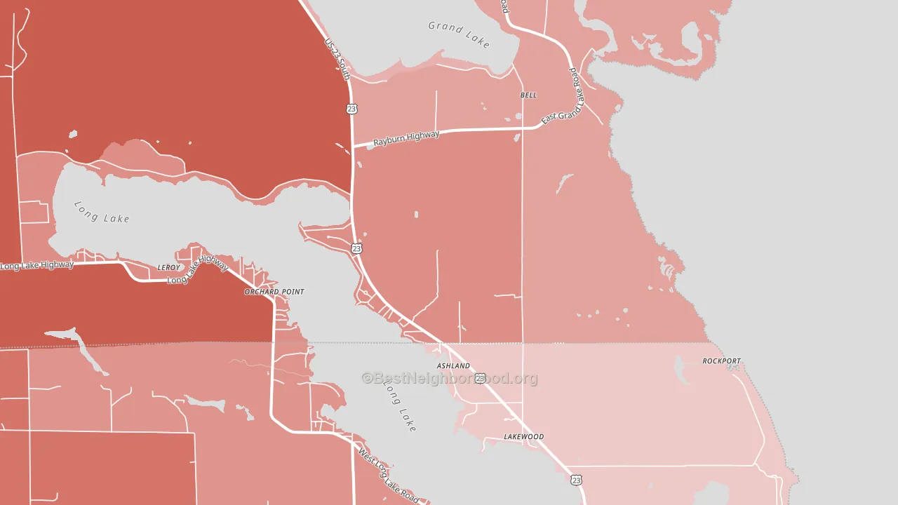 Bell, MI block-group political-lean map