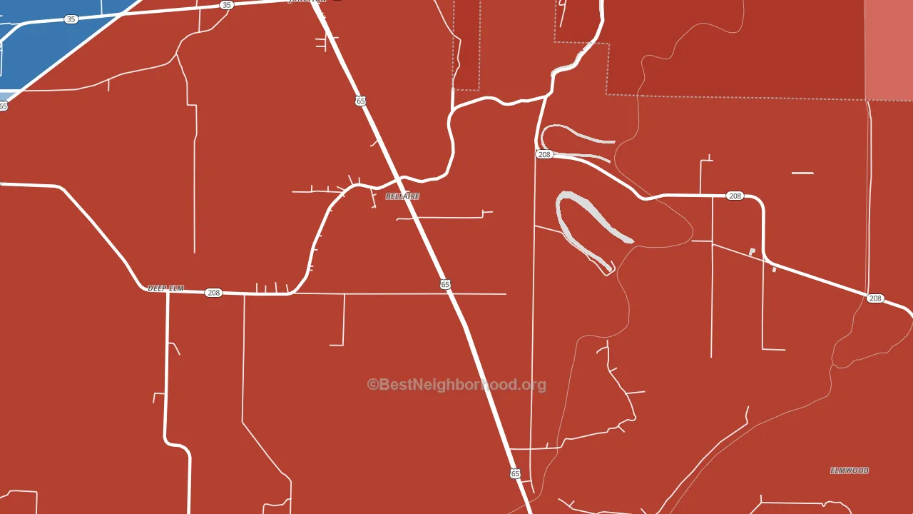 Bellaire, AR block-group political-lean map