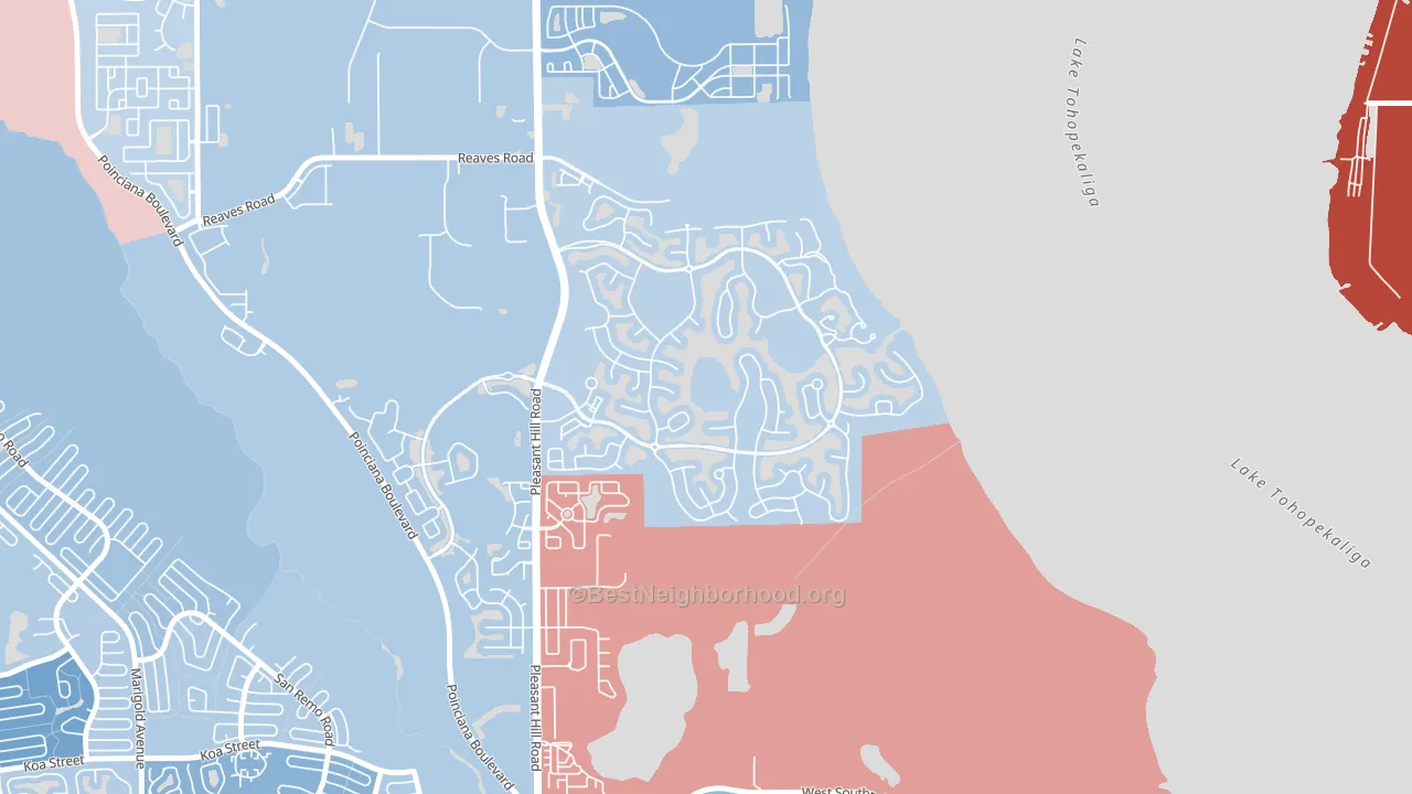 Bellalago, Kissimmee, FL block-group political-lean map