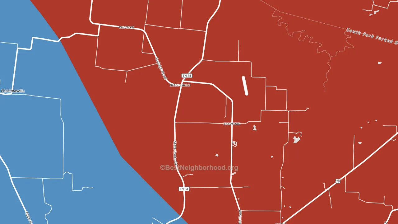 Belle Eagle, TN block-group political-lean map