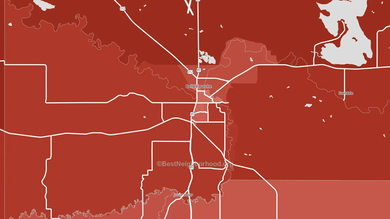 Belle Fourche, SD block-group political-lean map
