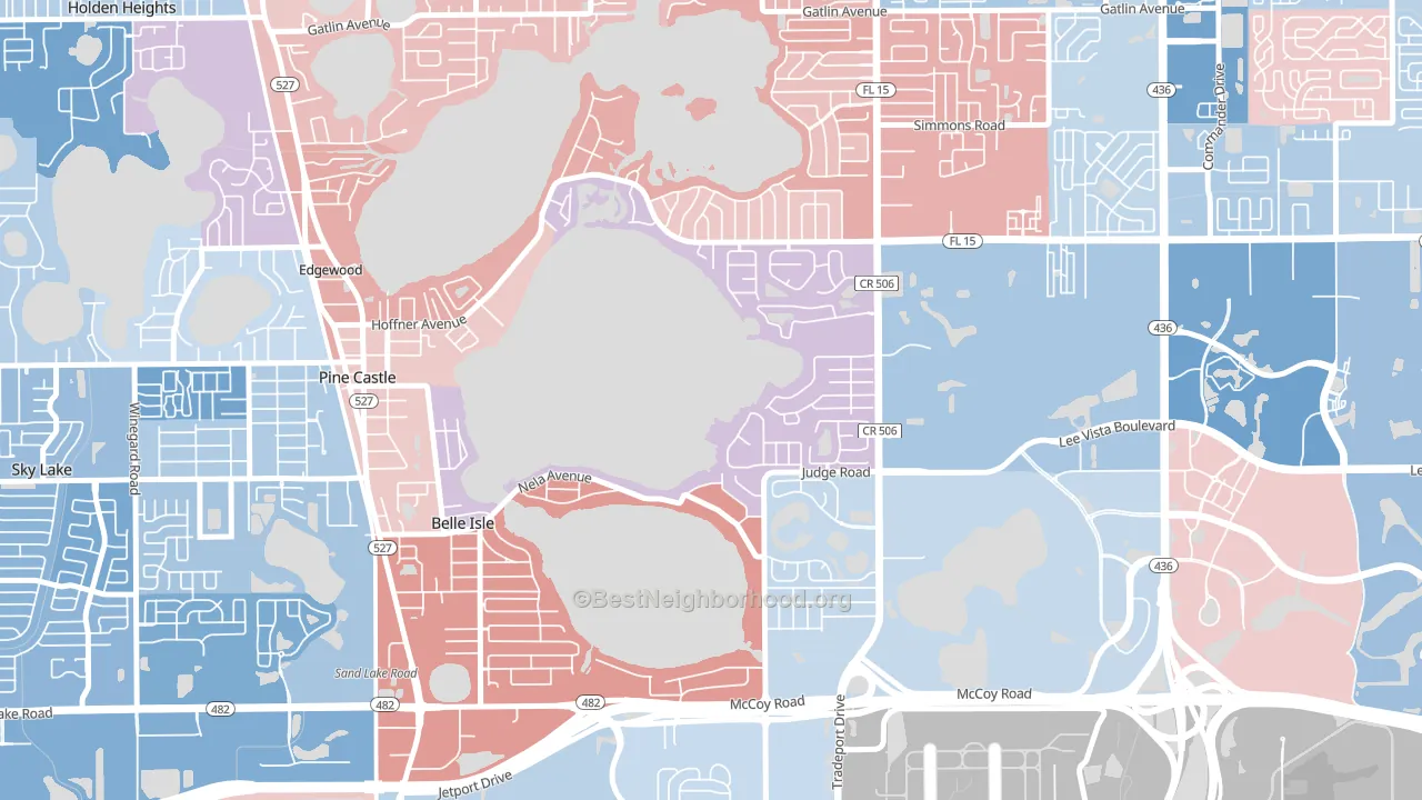 Belle Isle, FL block-group political-lean map