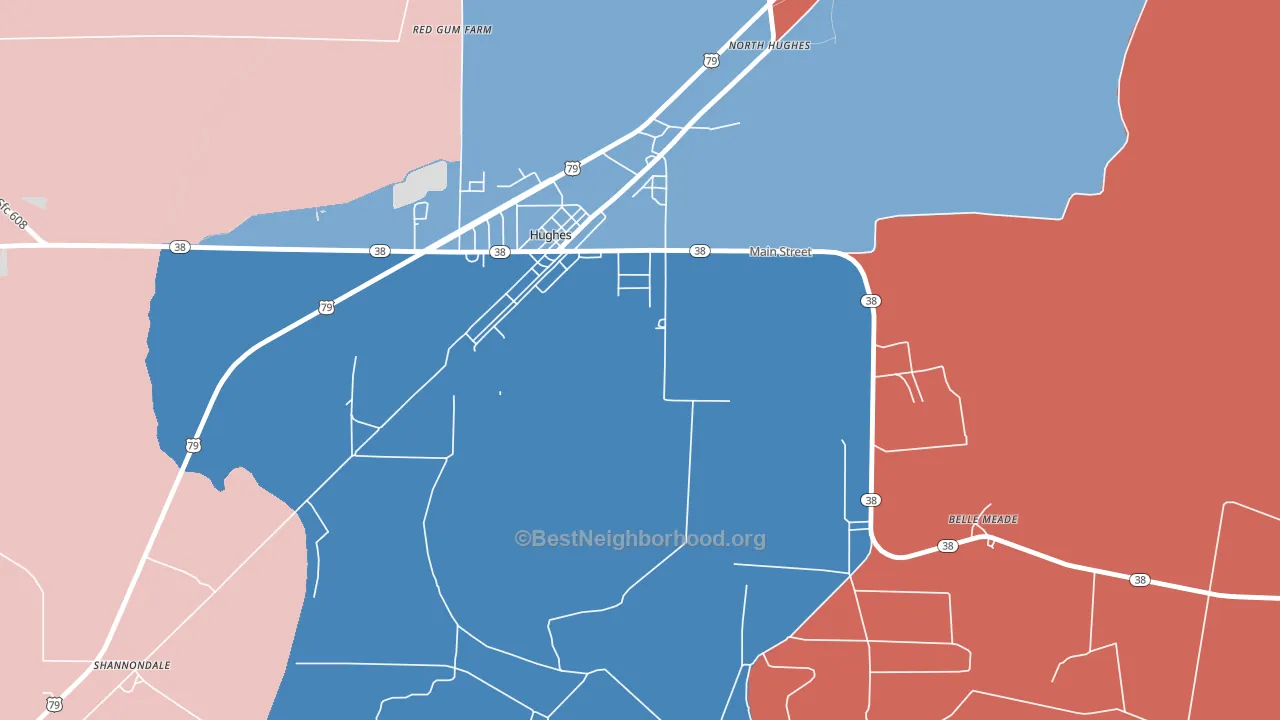 Belle Meade, AR block-group political-lean map