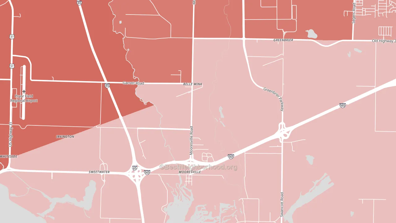 Belle Mina, AL block-group political-lean map