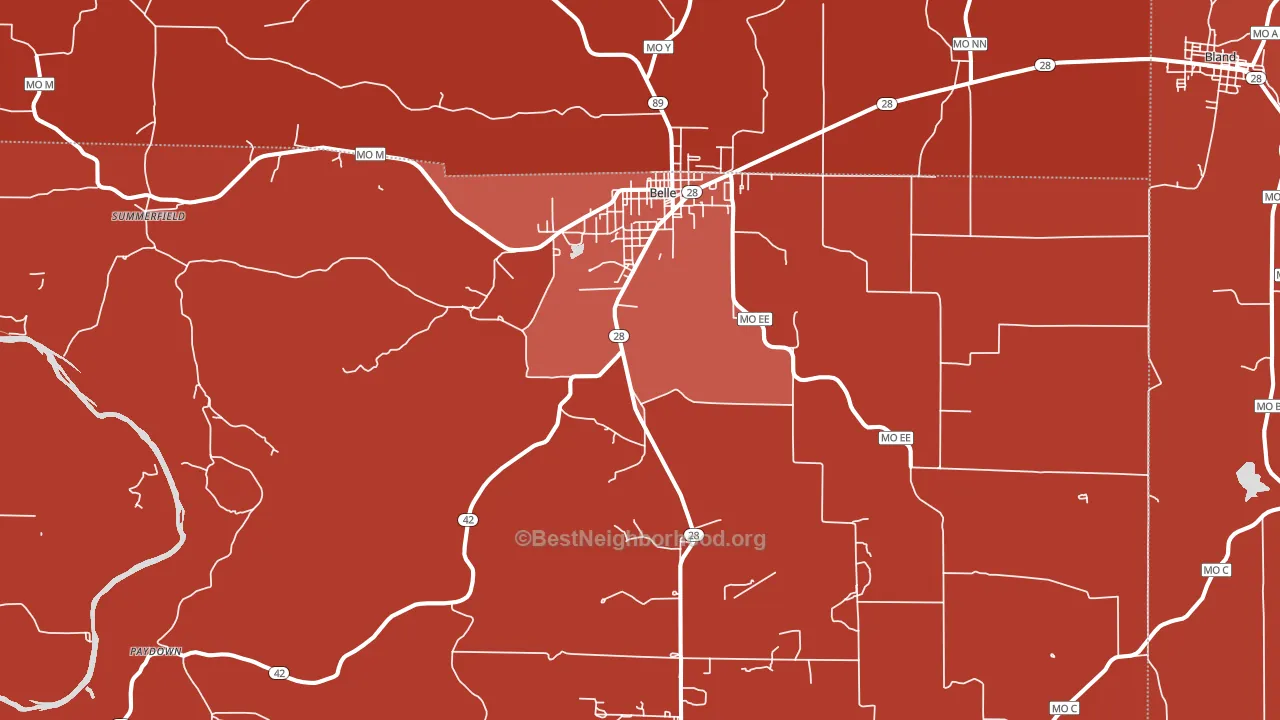 Belle, MO block-group political-lean map