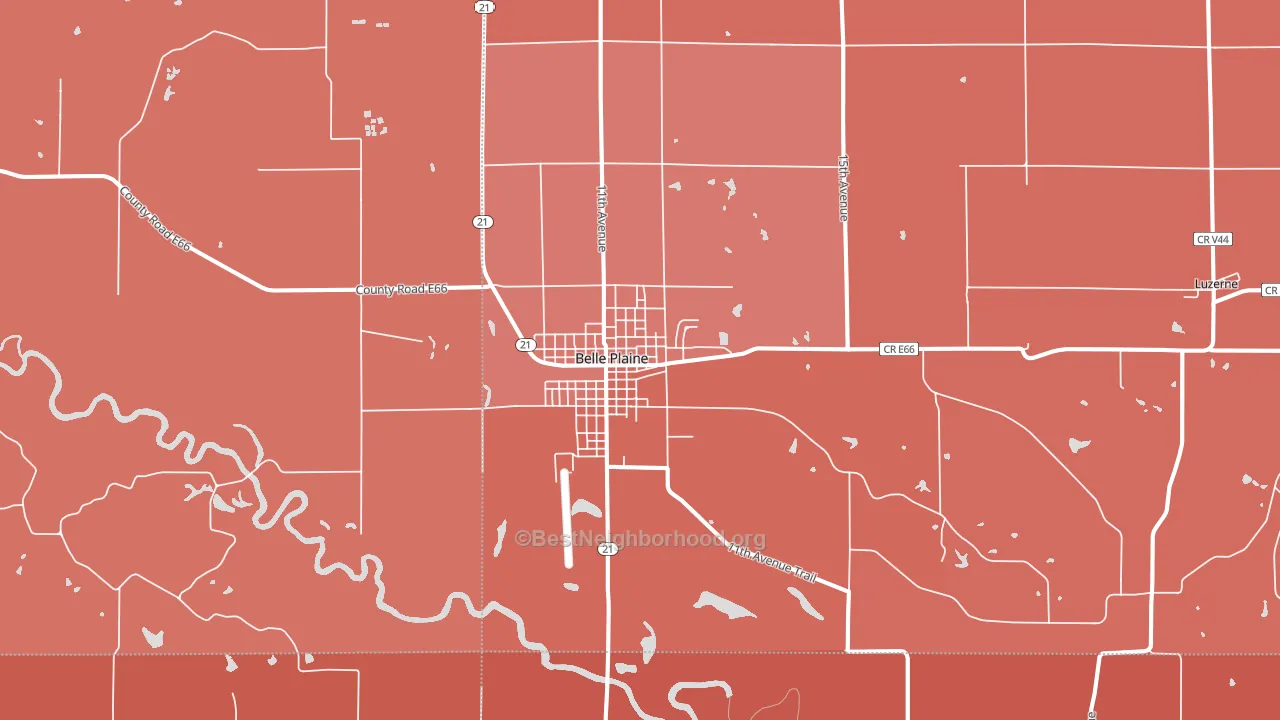 Belle Plaine, IA block-group political-lean map