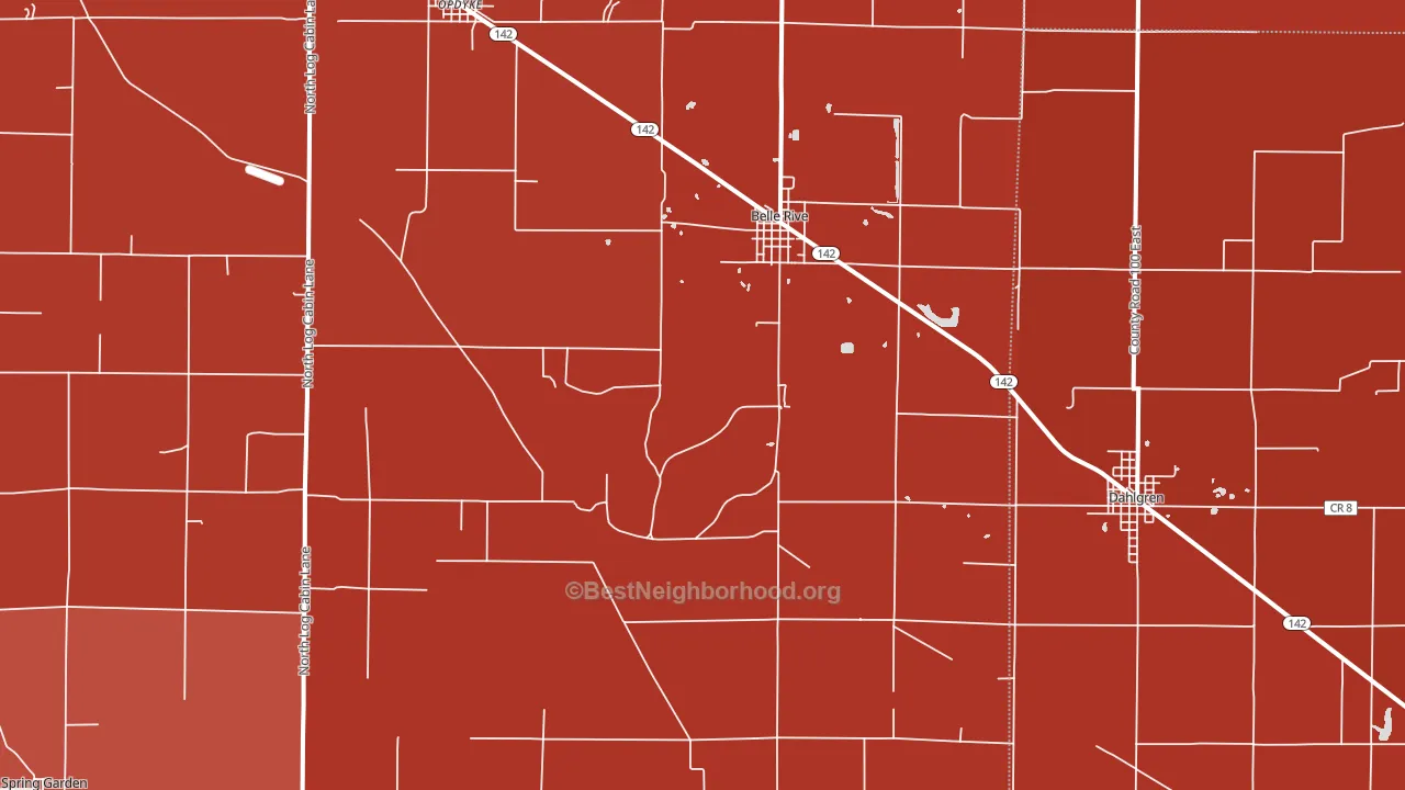 Belle Rive, IL block-group political-lean map