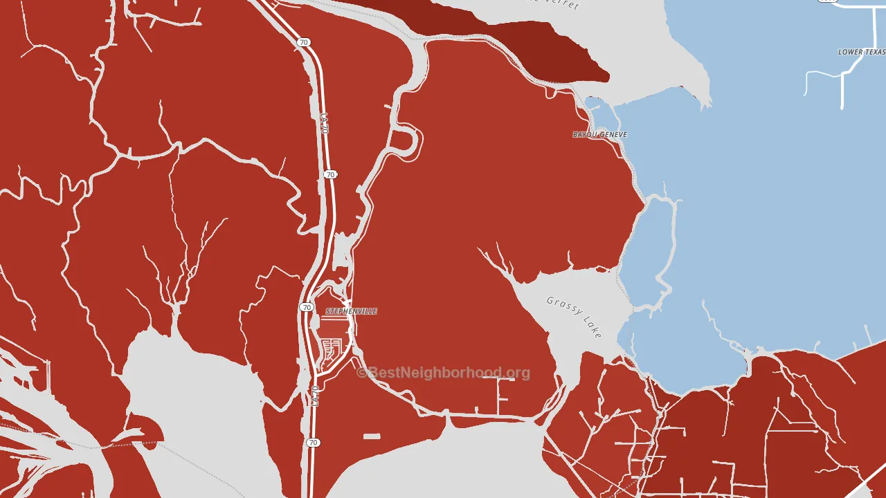 Belle River, LA block-group political-lean map