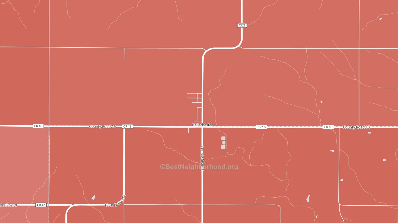 Bellechester, MN block-group political-lean map