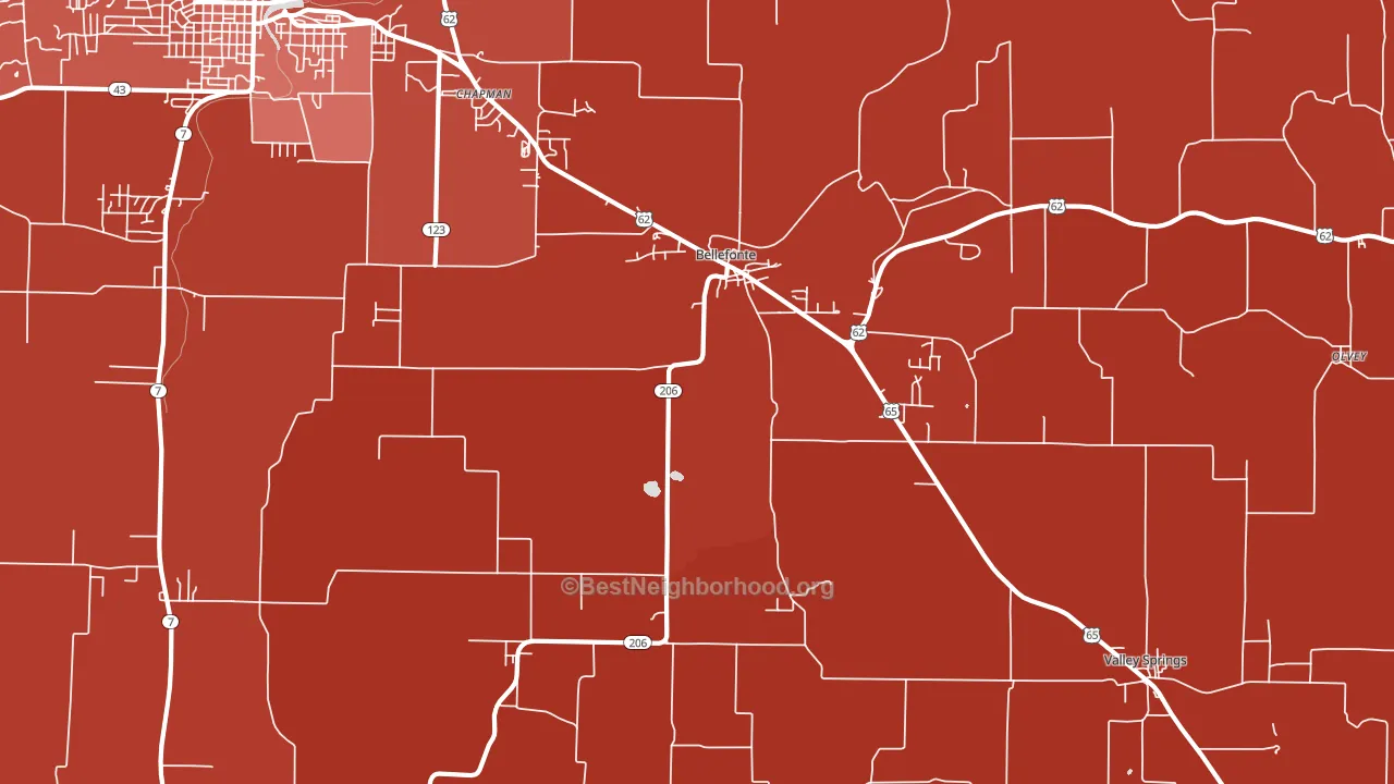 Bellefonte, AR block-group political-lean map