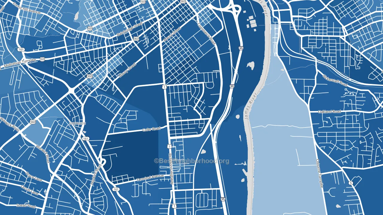 Bellemeade, Richmond, VA block-group political-lean map