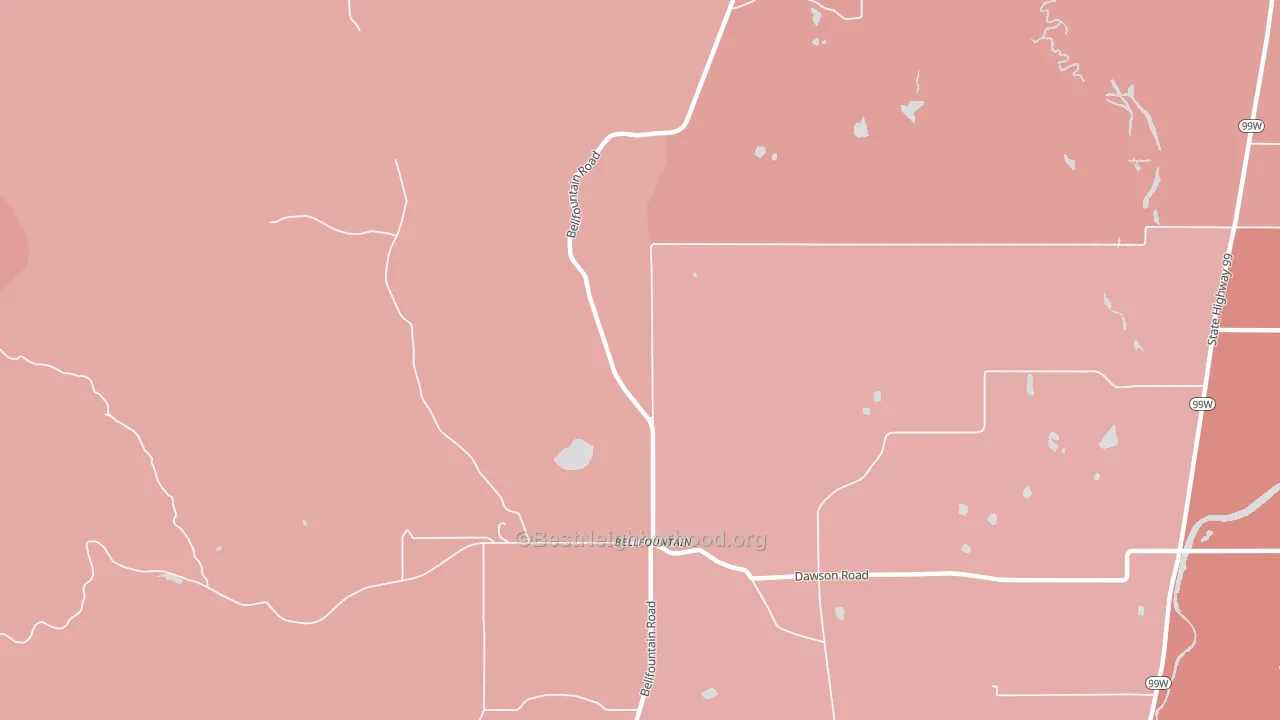 Bellfountain, OR block-group political-lean map
