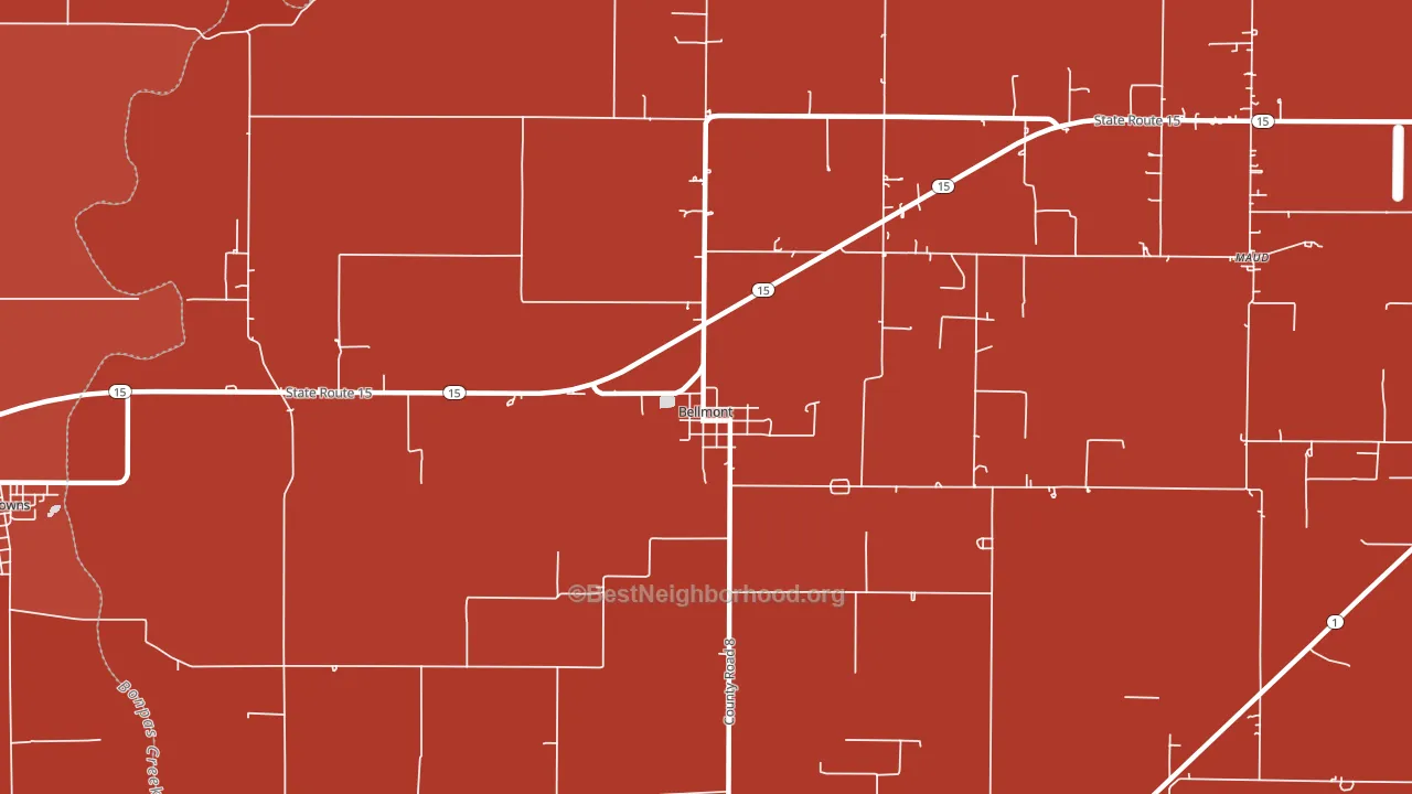 Bellmont, IL block-group political-lean map