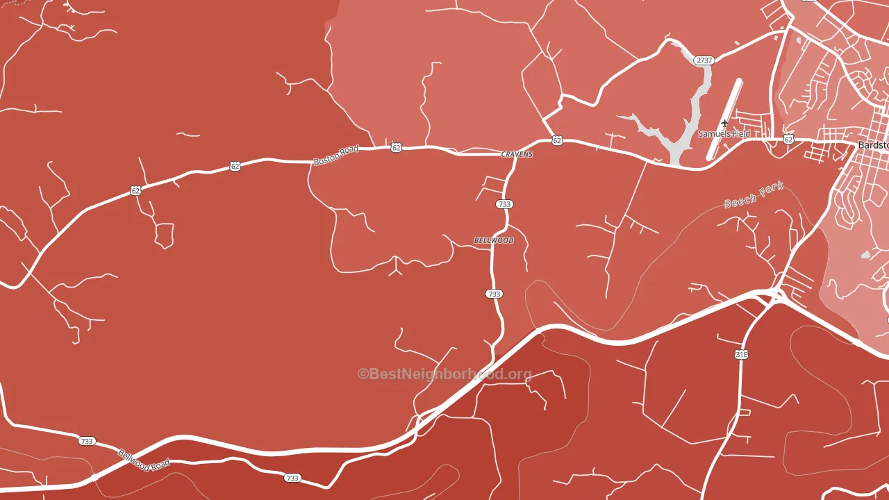 Bellwood, KY block-group political-lean map