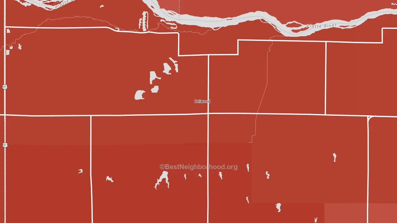 Bellwood, NE block-group political-lean map