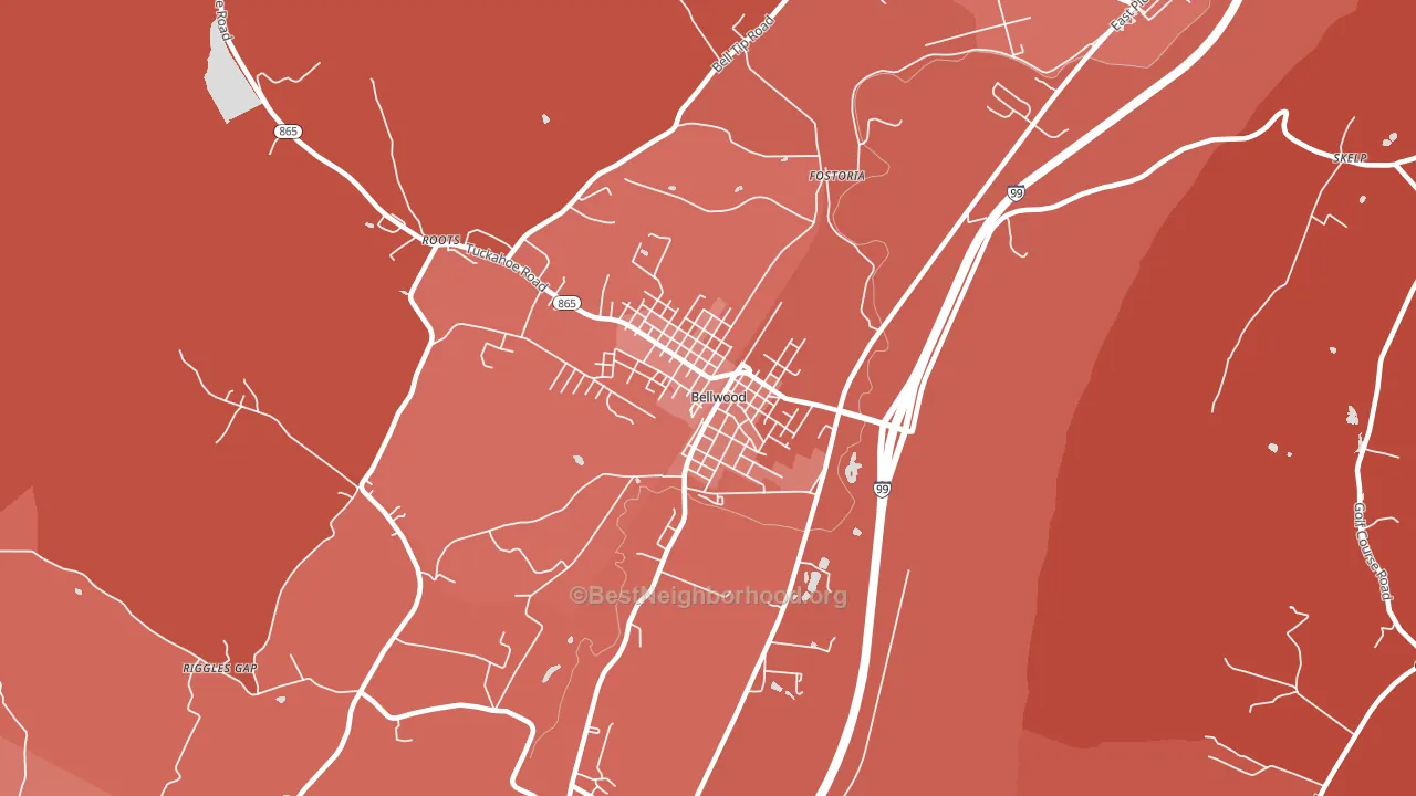 Bellwood, PA block-group political-lean map