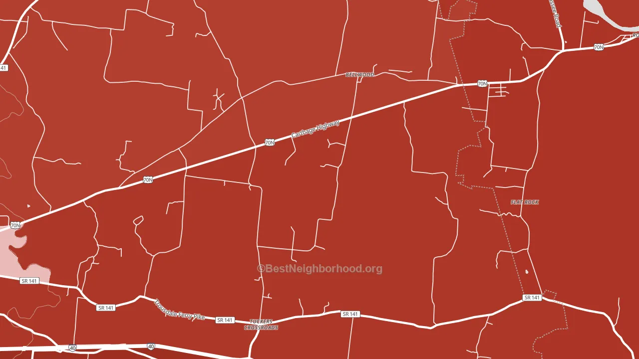 Bellwood, TN block-group political-lean map