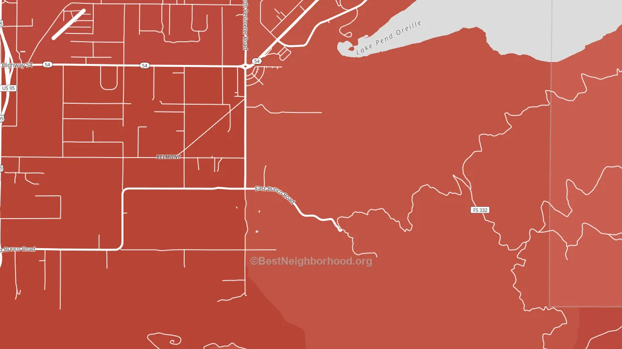 Belmont, ID block-group political-lean map