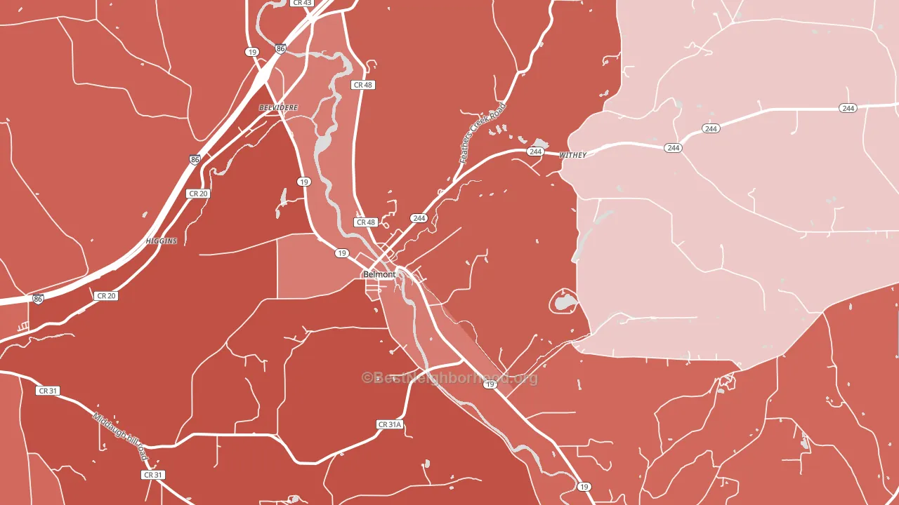Belmont, NY block-group political-lean map
