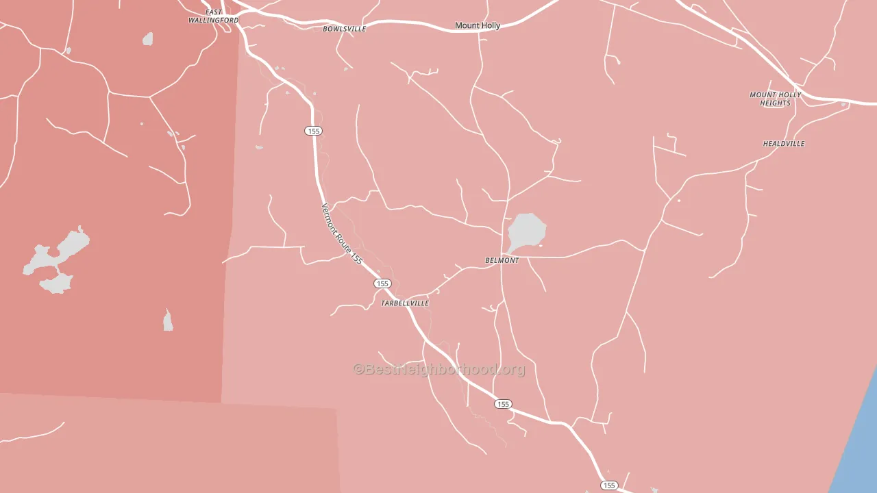 Belmont, VT block-group political-lean map