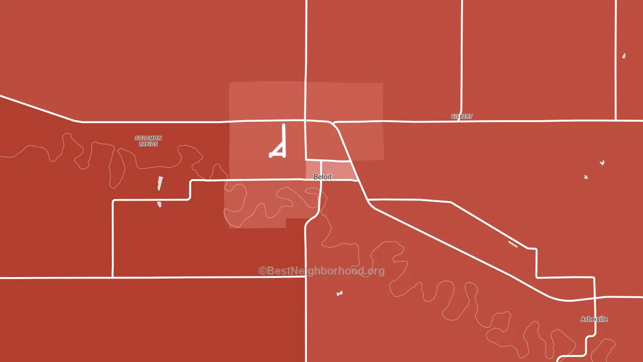 Beloit, KS block-group political-lean map