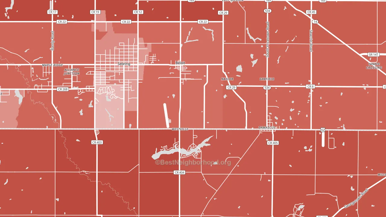 Beloit, OH block-group political-lean map