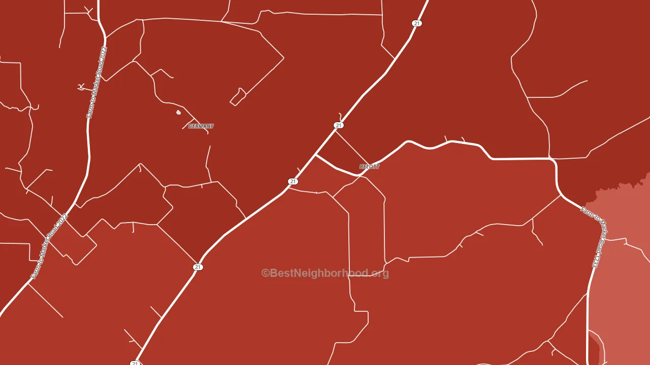 Belott, TX block-group political-lean map