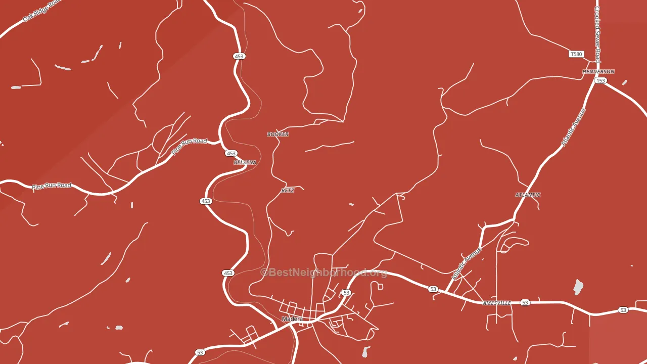 Belsena Mills, PA block-group political-lean map