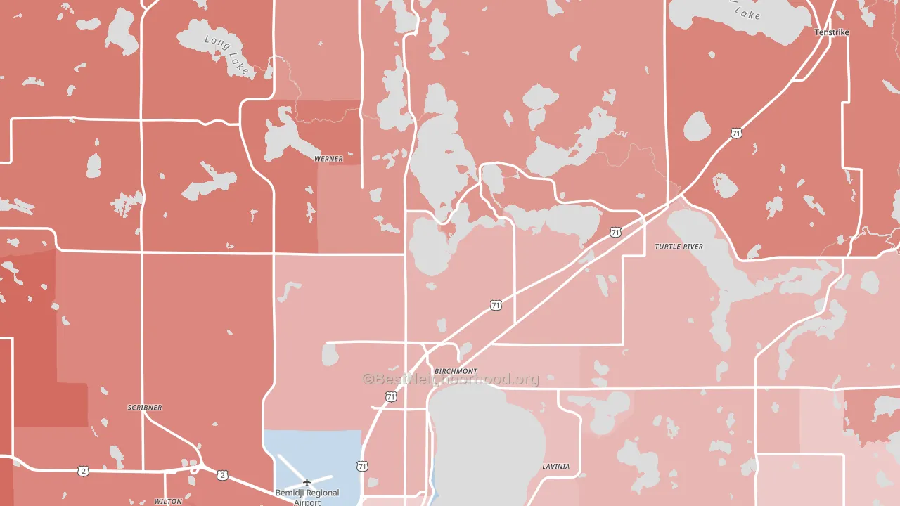 Beltrami County, MN block-group political-lean map
