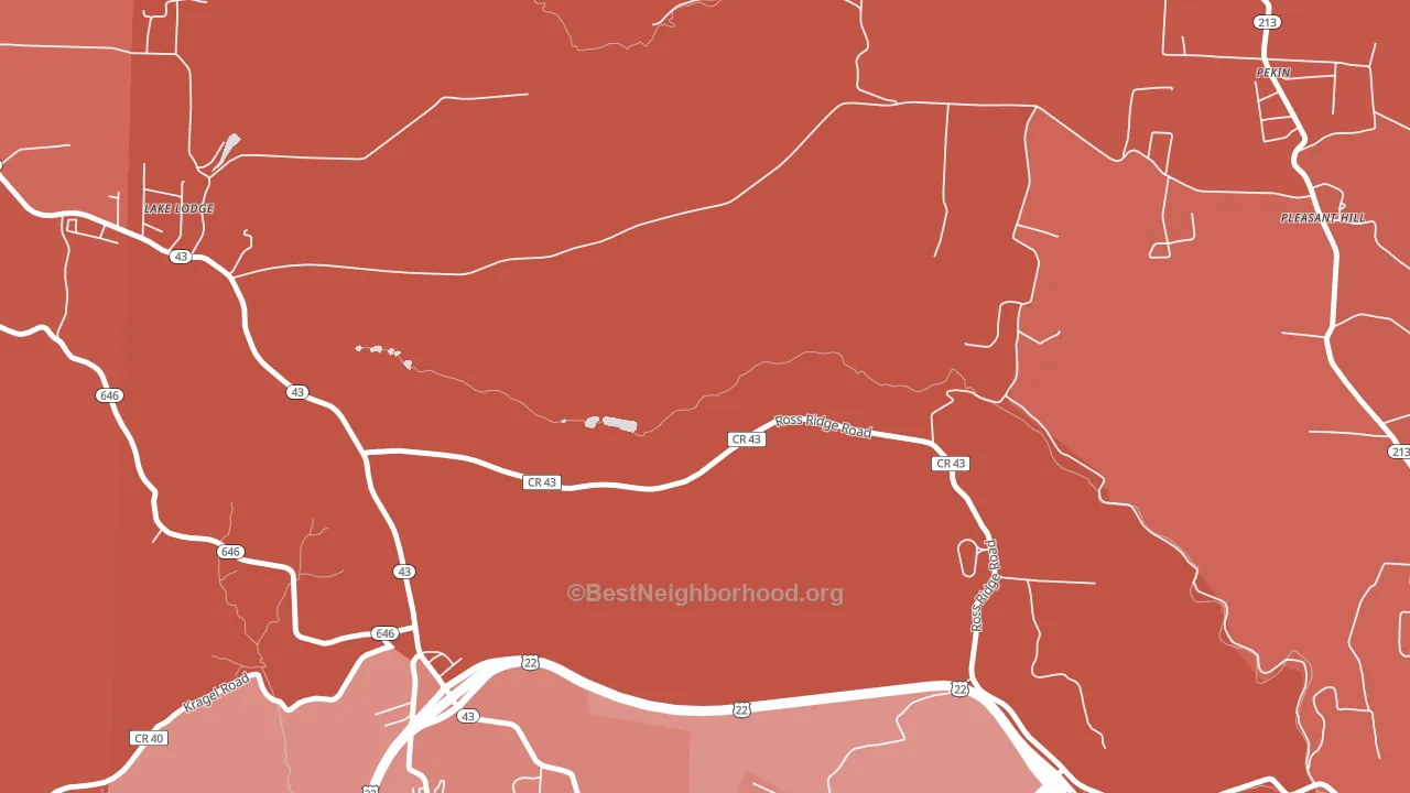 Belvedere, OH block-group political-lean map