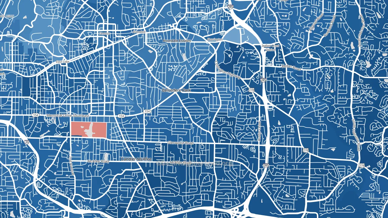 Belvedere Park, GA block-group political-lean map