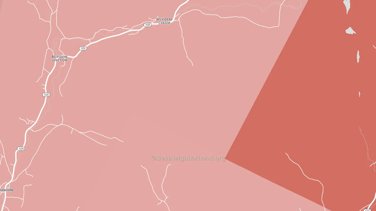 Belvidere Center, VT block-group political-lean map