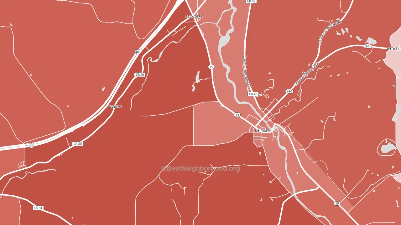Belvidere, NY block-group political-lean map