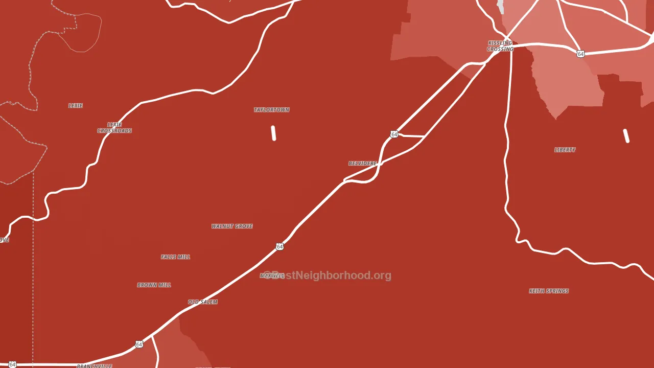 Belvidere, TN block-group political-lean map