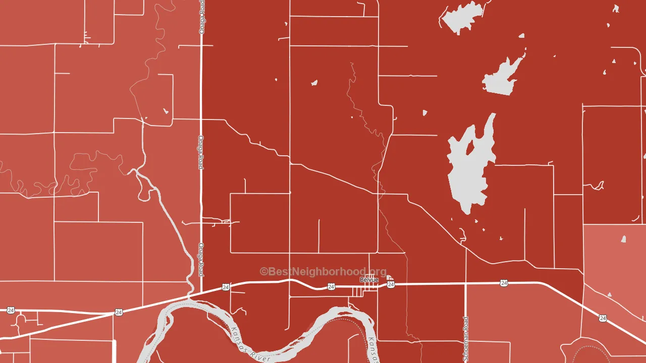 Belvue, KS block-group political-lean map