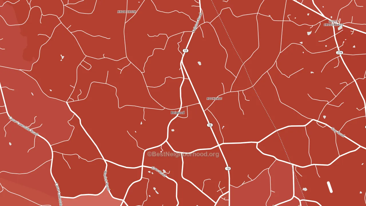 Belwood, NC block-group political-lean map