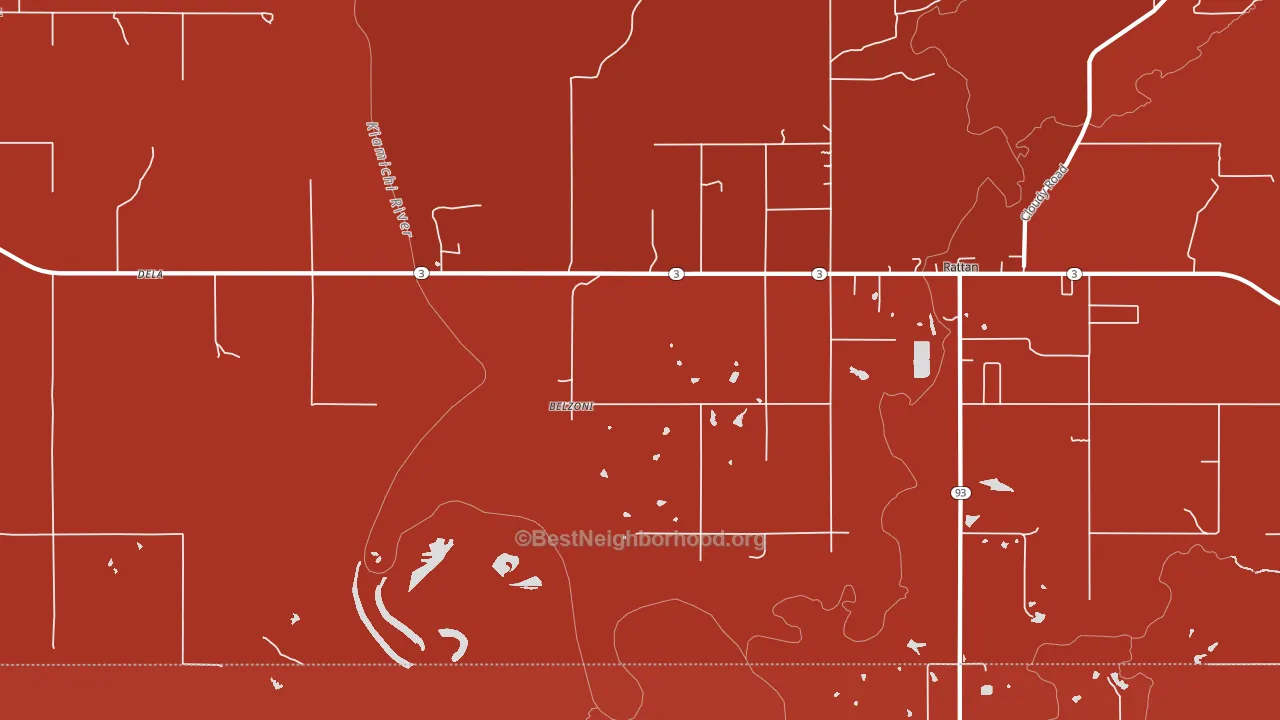 Belzoni, OK block-group political-lean map