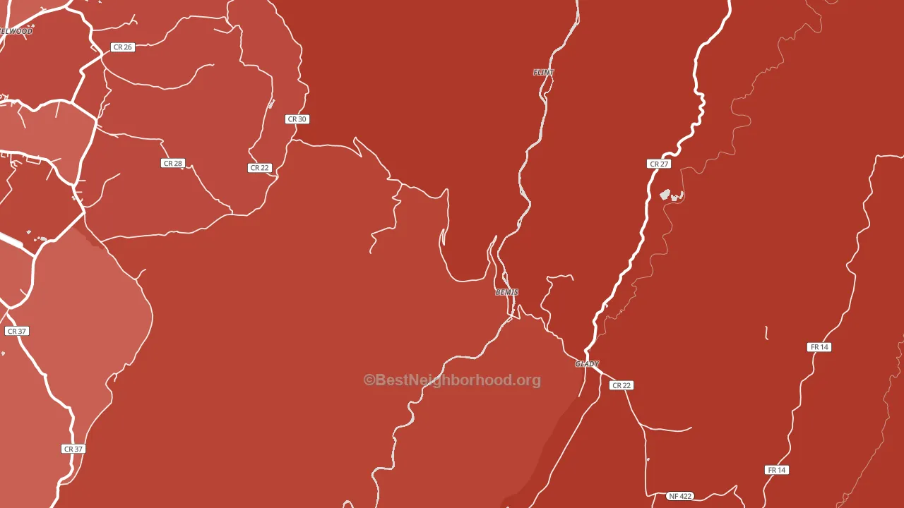 Bemis, WV block-group political-lean map