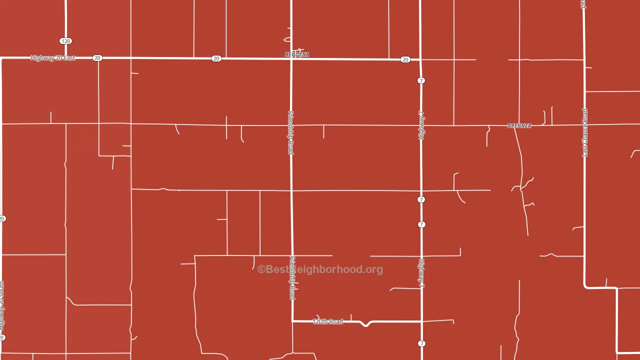 Bendena, KS block-group political-lean map