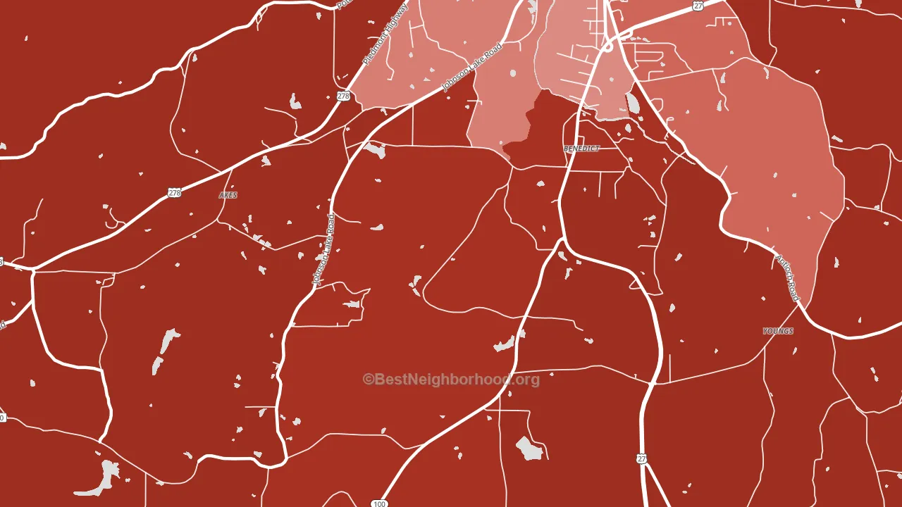 Benedict, GA block-group political-lean map