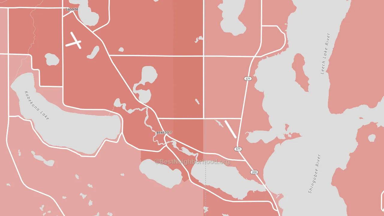 Benedict, MN block-group political-lean map