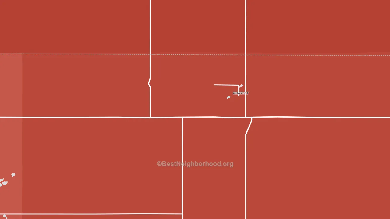 Benedict, ND block-group political-lean map