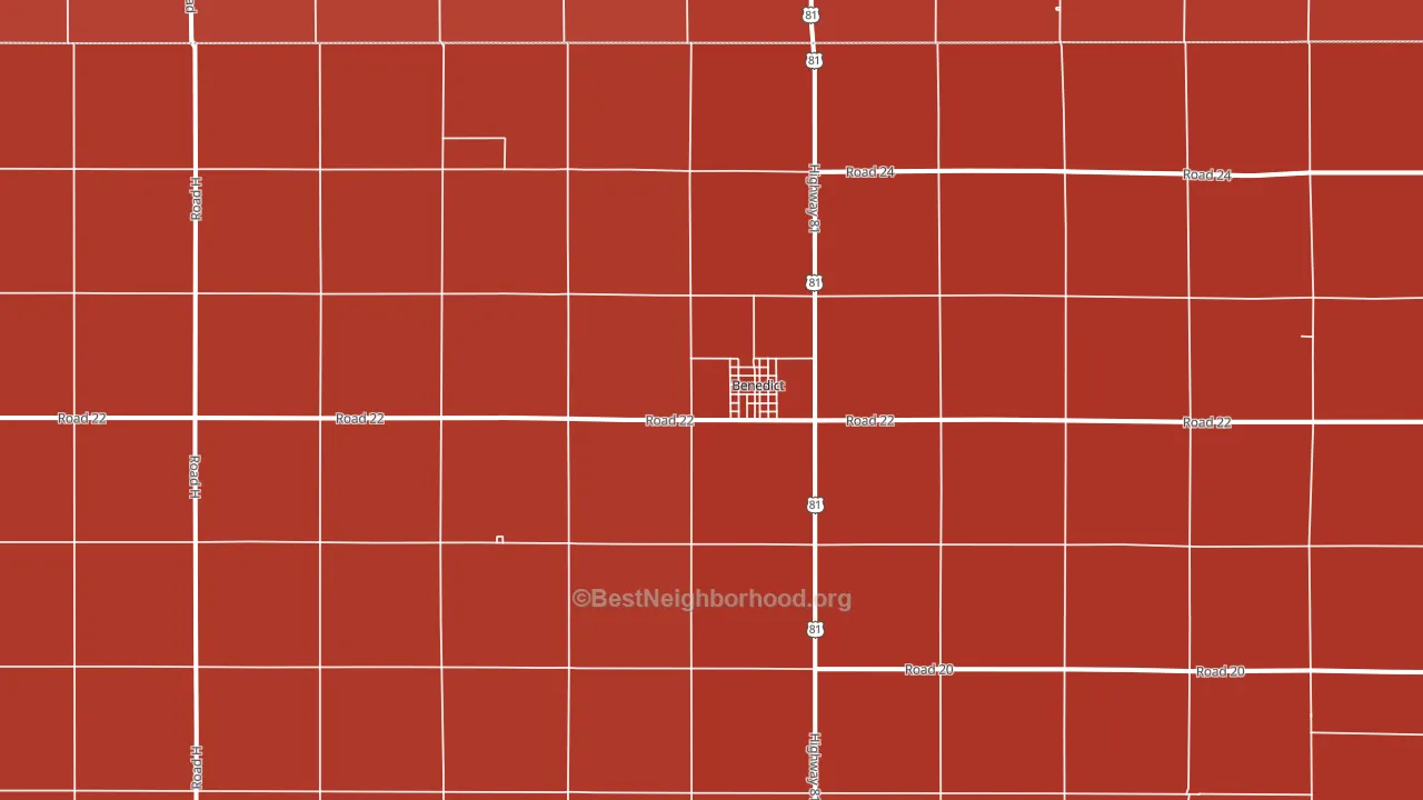 Benedict, NE block-group political-lean map