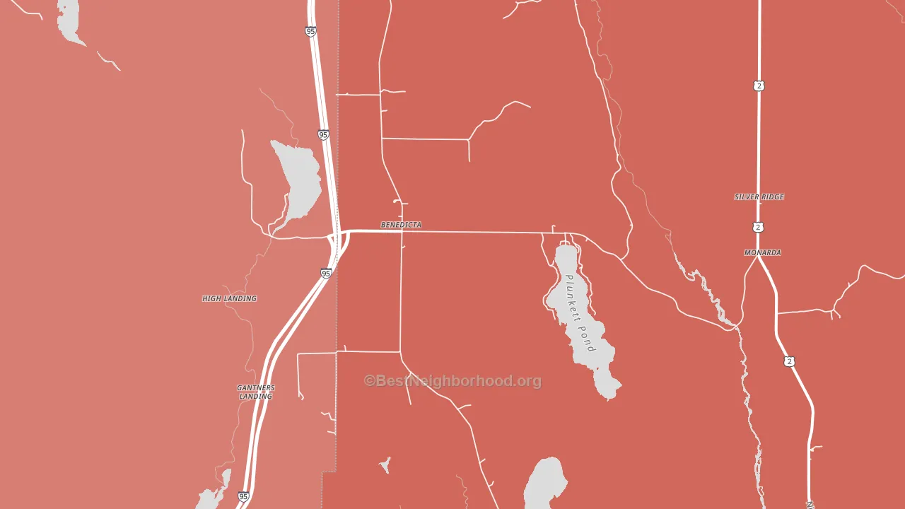 Benedicta, ME block-group political-lean map